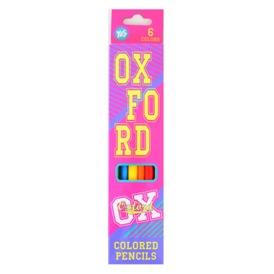 Олівці кольорові "Yes"  6 кол. /290402/ "Oxford"(pink) (1/24/480)