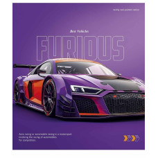 Зошит уч. "Школярик" 48арк.# /3572K/ "Cars posters" УФ-лак (хлопчик) (10/100)