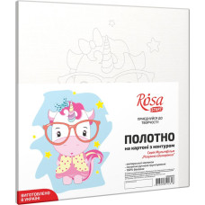 Картина на картоні з контуром "ROSA START" 20*20 „Розумний Єдиноріг“ БЕЗ ФАРБ /GPA283152/318/ 
