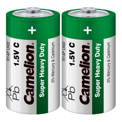 Батарейка "Camelion" /R14/2shrink/512/440/ сольова, 1,5V, бочонок. 50*26,2мм (2/12)