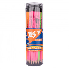 Олівець пр."Yes"/280596/ "Erudite Neon" з гумкою трикут. 36шт/туба (36/288/2160)