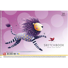 Альбом для малювання "Школярик" А4/20арк./PB-SC-020-8049/ спiраль, 120г/м2 (9/90)
