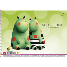 Альбом для малювання "Школярик" А4/20арк./PB-SC-020-8049/ спiраль, 120г/м2 (9/90)
