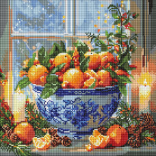 Алмазна мозаїка "Ідейка" /AMO20007/ "Цитруси у вазі" 40*40см