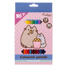 Олівці кольорові "Yes" 36 кол./18шт /290769/ "Pusheen" (1/8/160)