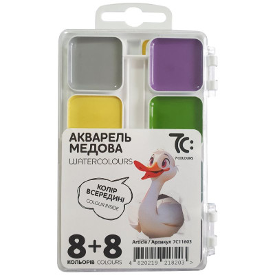Акварель "7C:" ПЛАСТИК 16 кол. /7C11603/ б/п (1/20)