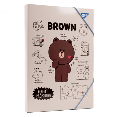 Папка для праці картон на гумці А4 "Yes" /500232/ "Line friends" (1/20)