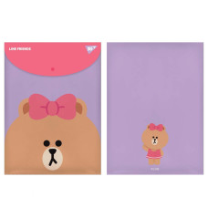 Папка-конверт на кнопці А4 "Yes" /492076/ "Line Friends" вертикальна (1/12/60/120)