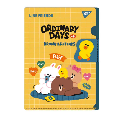 Папка-куток А4 "Yes" /492106/ з клапаном "Line Friends" (1/12/144)