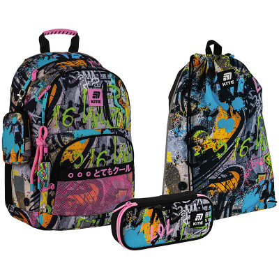 Набір "Kite" /SET_K25-585M-3/ рюкзак + пенал + сумка для взуття 585 Street Art (1/6)
