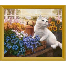 Алмазна мозаїка "Go to art" /189357/ "Котик та незабудки" 21*25 см на картоні 5D