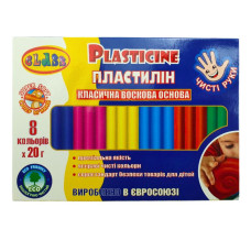 Пластилін "CLASS" "Чисті руки MAXI"  8 кол. /7644С/ восковий 160 гр.  (1/40)