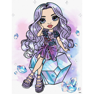 Картина за номерами з алмазною мозаїкою "Ідейка" /KHO1339/ "Rainbow High. Violet" 30*40см