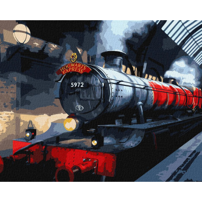 Картина за номерами "Ідейка" /KHO5210/ "Harry Potter: Гоґвортський експрес з фарбами металік extra" 40*50см