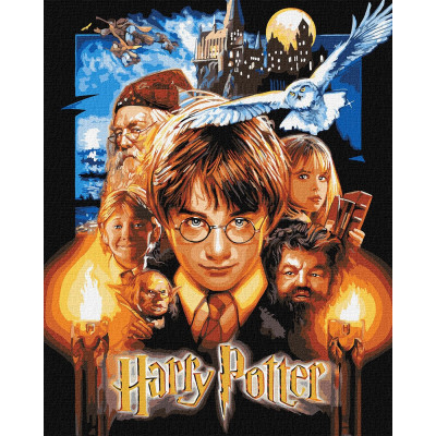 Картина за номерами "Ідейка" /KHO8716/ "Harry Potter: Постер з фарбами металік" 40*50см