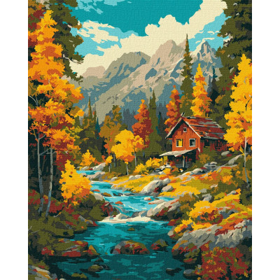 Картина за номерами "Ідейка" /KHO6416/ "Осінь над потоком" 40*50см
