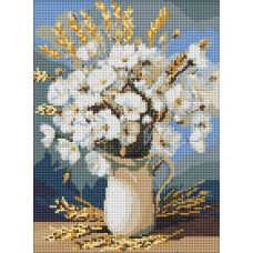 Алмазна мозаїка "Ідейка" /AMO20053/ "Білі маки і пшениця" 30*40см