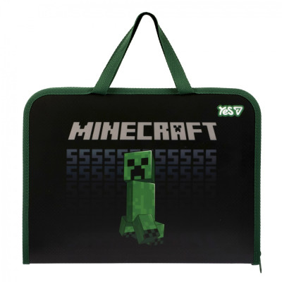 Папка-портфель на блискавці А4+ "Yes" /492168/ "Minecraft" з ткан. ручк. (1/12/48)