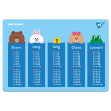 Підкладка настільна 29*42см "YES" /492174/ "Line Friends" (таблиця множення) (1/10/200)