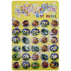 Значок /45-30-F/ пластик 30шт. "Футбол football" 45мм (1/120)