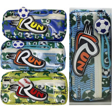 Пенал-косметичка 2 змійки /А-3081/ із брелоком "Футбол football" 3 кол. PVC (1/12)