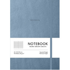 Блокнот А5/96 арк. "Школярик" /A5-7148KDenim Blue/ # обкл.поліуретан м'яка, крем блок, 80г/м2 "Denim Blue" (1/12)