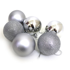 Набір новорічних кульок "JO" /DSCN0579-6/ "SILVER" 6см,/6шт, (1/115) Набір новорічних кульок "JO" /DSCN0579-6/ "SILVER" 6см,/6шт, (1/115)