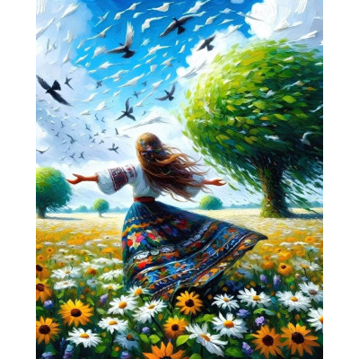 Алмазна мозаїка "Go to art" /177475/ "Де квітне воля" 40*50 см