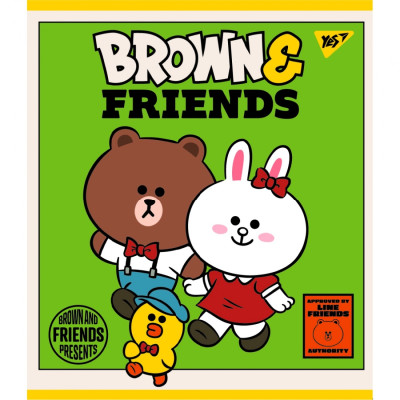 Зошит уч. "YES" 12арк.# /766795/ "Line Friends" мат. ВДЛ+ УФ-виб (10/250)