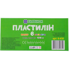 Пластилін "Барвінок" 6кол. /6-430/ 120гр (1/20/80)