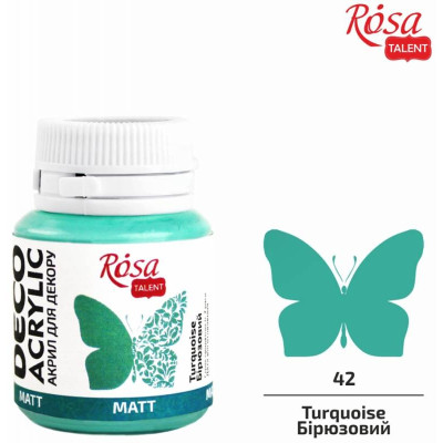 АКРИЛ для декору "ROSA TALENT" /42/ Бірюзовий, матовий, 20мл (1/140)