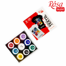 Набір акрилових фарб для тканин "ROSA TALENT" /13420211/753/ 9*20мл, STYLE (1/16)