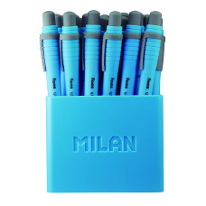Ручка кулькова автомат Milan /1765731140/ 0,7мм, Sway,синя, дісплей 40шт (40)