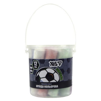 Крейда кольорова 12 шт. "YES" /400565/ "Football" JUMBO, у відрі (1/24)