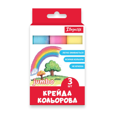 Крейда кольорова 3 шт. "1В" /400551/ JUMBO (1/12/120)