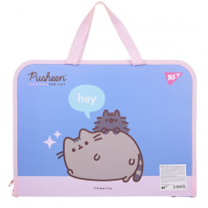 Папка-портфель на блискавці А4+ "Yes" /492317/ "Pusheen" з ткан. ручк. (1/24/48)