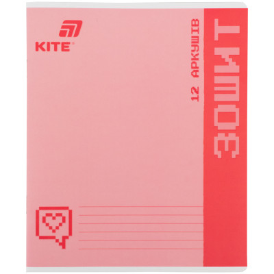 Зошит уч. "Kite" 12арк.# /K26-232/ софт тач + УФ лак об'ємний, KITE (25/600)