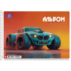 Альбом для малювання "Школярик" А4/20арк./PB-SC-020-8028/ спiраль, 120г/м2, ВД-лак (9/90)