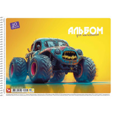 Альбом для малювання "Школярик" А4/20арк./PB-SC-020-8028/ спiраль, 120г/м2, ВД-лак (9/90)
