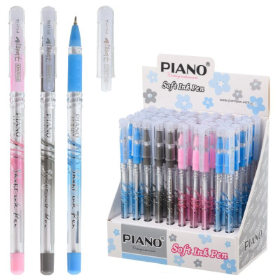 Ручка масляна "PIANO" PТ-111А синя, кол.корпус (50)