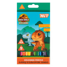 Олівці кольорові "Yes" 12 кол. /290804/ JURASSIC WORLD  JUMBO (1/12/240)
