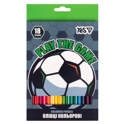 Олівці кольорові "Yes" 18 кол. /290788/ Football (1/8/160)