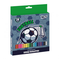 Олівці кольорові "Yes" 24 кол. /290785/ Football (1/6/120)
