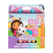 Олівці кольорові "Yes" 6кол. /290801/ SUPER JUMBO Gabby Dollhouse (1/6/96)