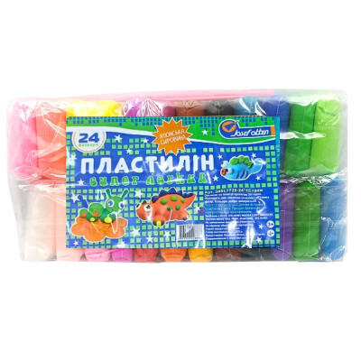 STOCK Маса для ліплення "JO" /34SL7720-24/ супер легка 24кол*15г+ стеки, OPP (1/96)