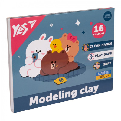 Пластилін 16 кол. 320г "Yes" /540675/ "Line Friends" (1/14)