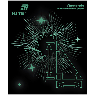 Зошит уч. "Kite" 48арк.# /K26-240-1/ ПРЕДМЕТКА софт тач+УФ, Lumen, геометрія (10/200)