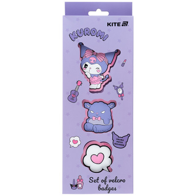 Нашивка "Kite /HK25-3012-1/ на липучці, 3 шт., 3012-1 Hello Kitty (1/30)
