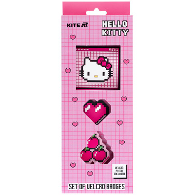 Нашивка "Kite /HK25-3012-2/ на липучці, 3 шт., 3012-2 Hello Kitty (1/30)
