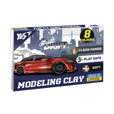 Пластилін 8 кол. 160г "Yes" /540660/ "Drift King" (1/30)
